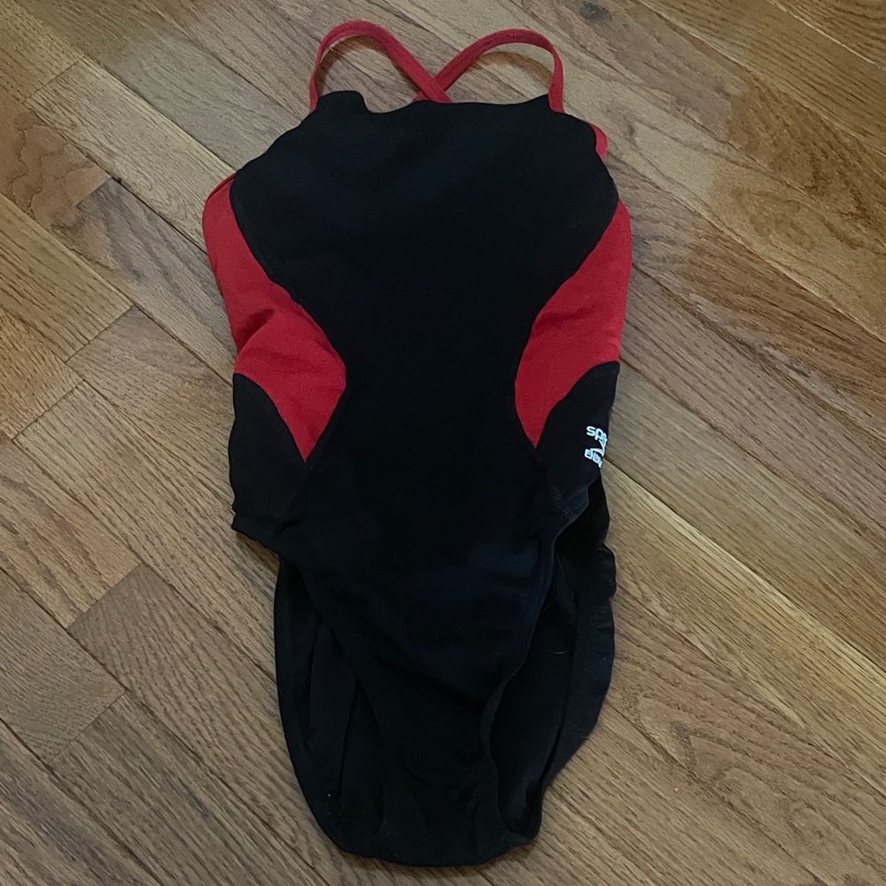Speedo Women's Bodysuit - Black with Red Accents